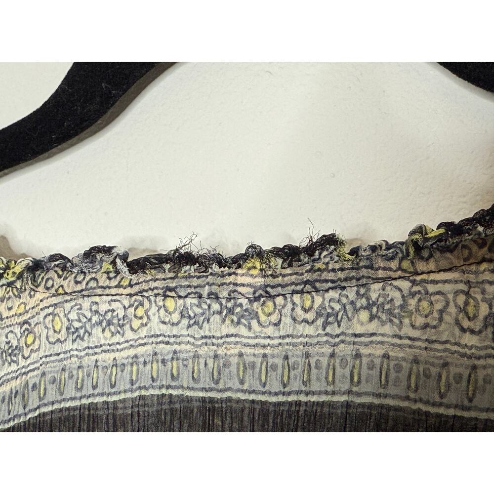 Free People Boho Floral Sheer Blouse Flowy Peasant Top Festival Cottagecore S - Picture 5 of 5